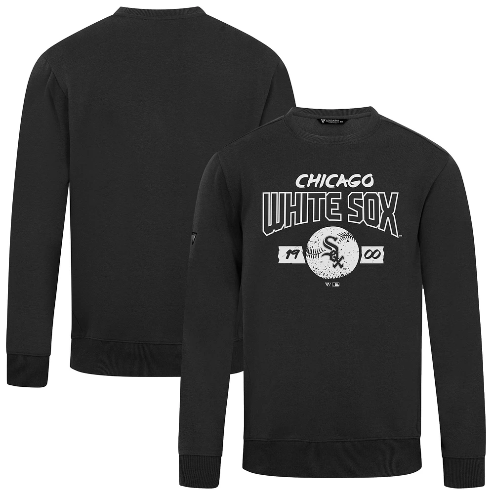 Men's Levelwear Black Chicago White Sox Punch Out Pullover Sweatshirt