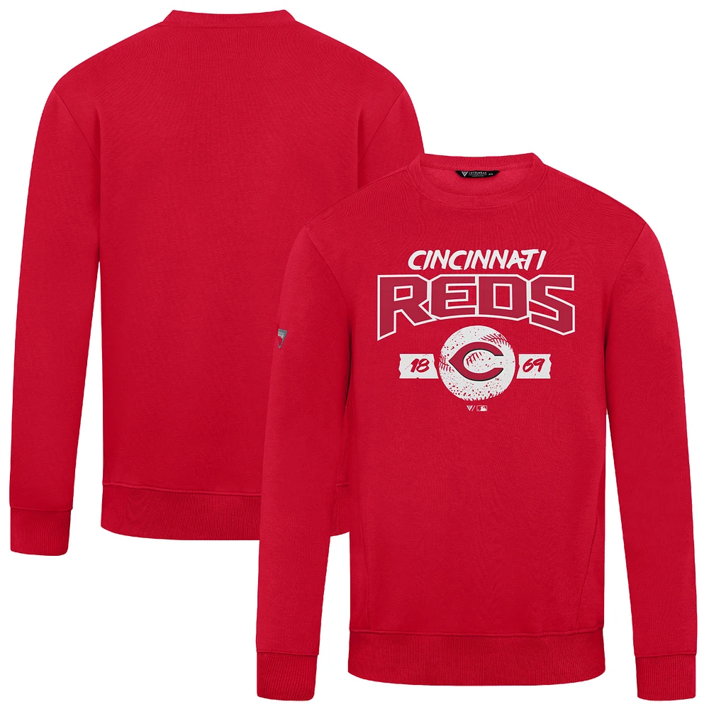 Men's Levelwear Red Cincinnati Reds Punch Out Pullover Sweatshirt