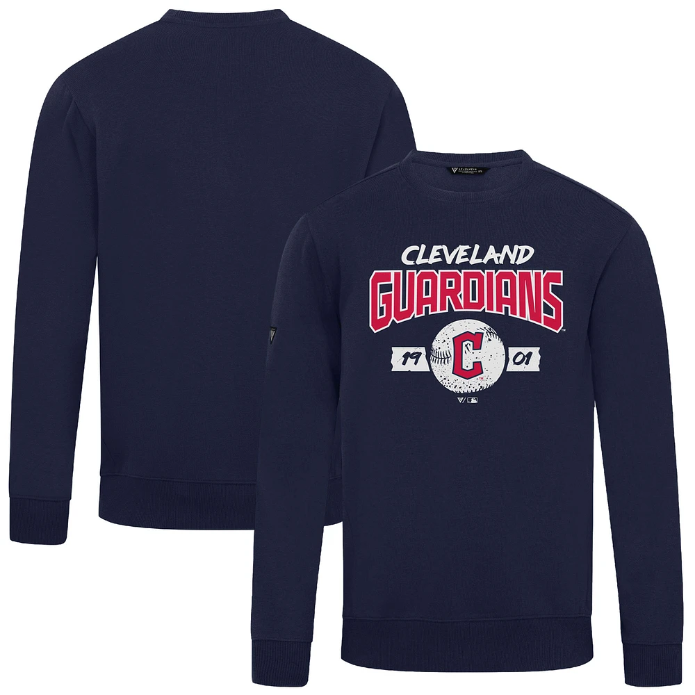 Men's Levelwear Navy Cleveland Guardians Punch Out Pullover Sweatshirt