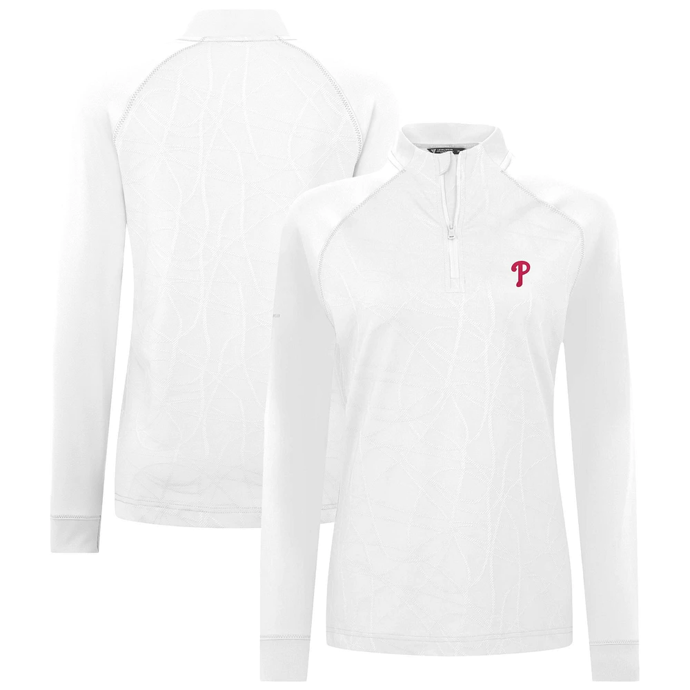 Women's Levelwear White Philadelphia Phillies Amethyst Insignia 2.0 Quarter-Zip Jacket