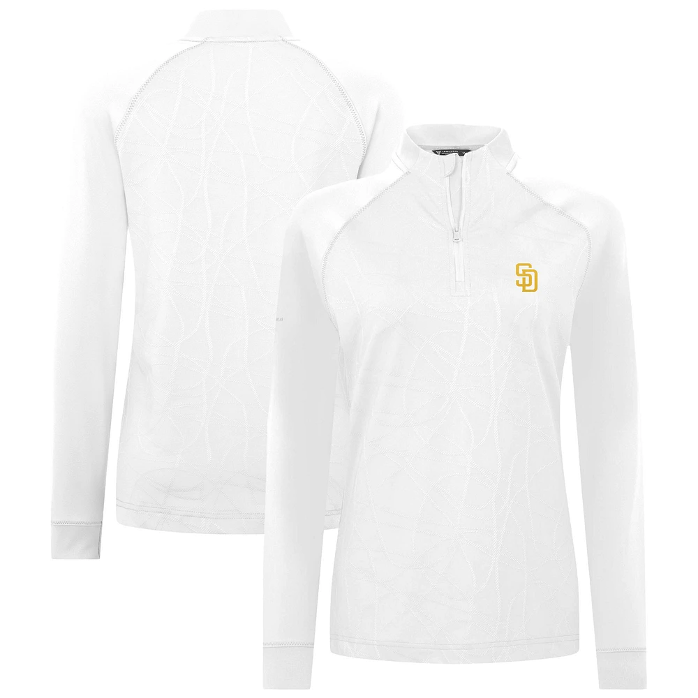 Women's Levelwear White San Diego Padres Amethyst Insignia 2.0 Quarter-Zip Jacket