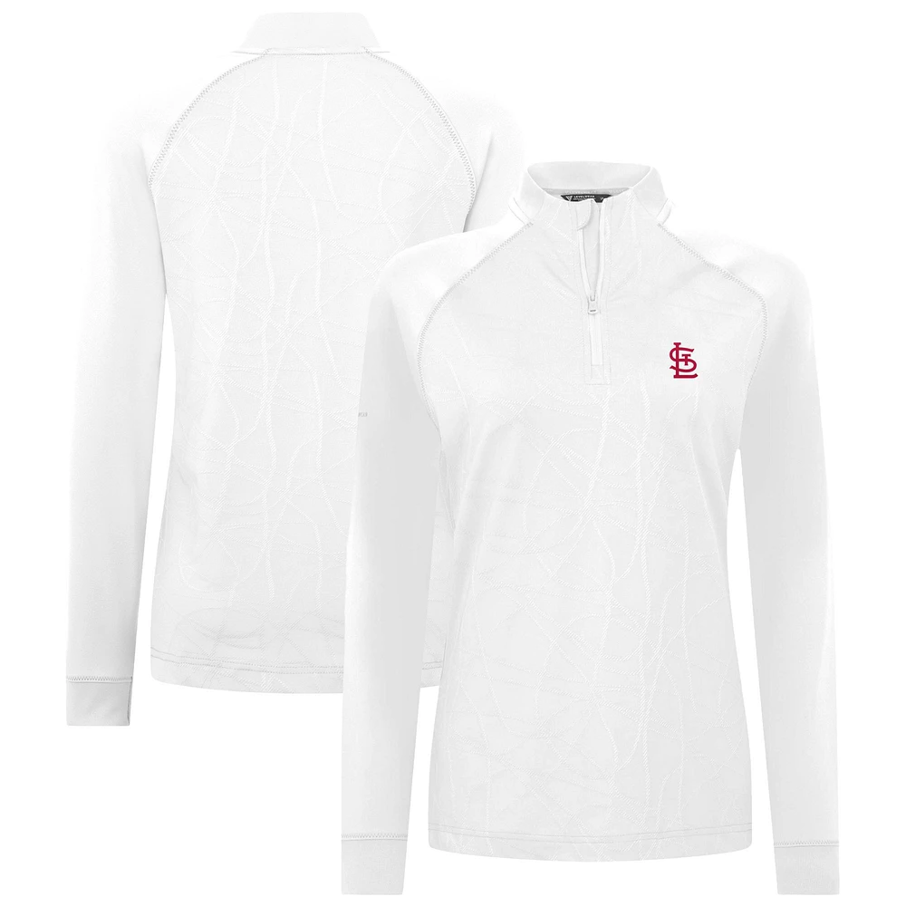 Women's Levelwear White St. Louis Cardinals Amethyst Insignia 2.0 Quarter-Zip Jacket