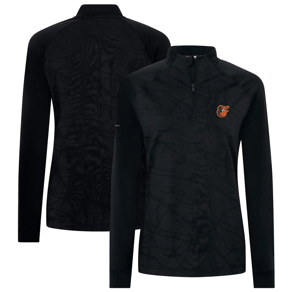 Women's Levelwear Black Baltimore Orioles Amethyst Insignia 2.0 Quarter-Zip Jacket