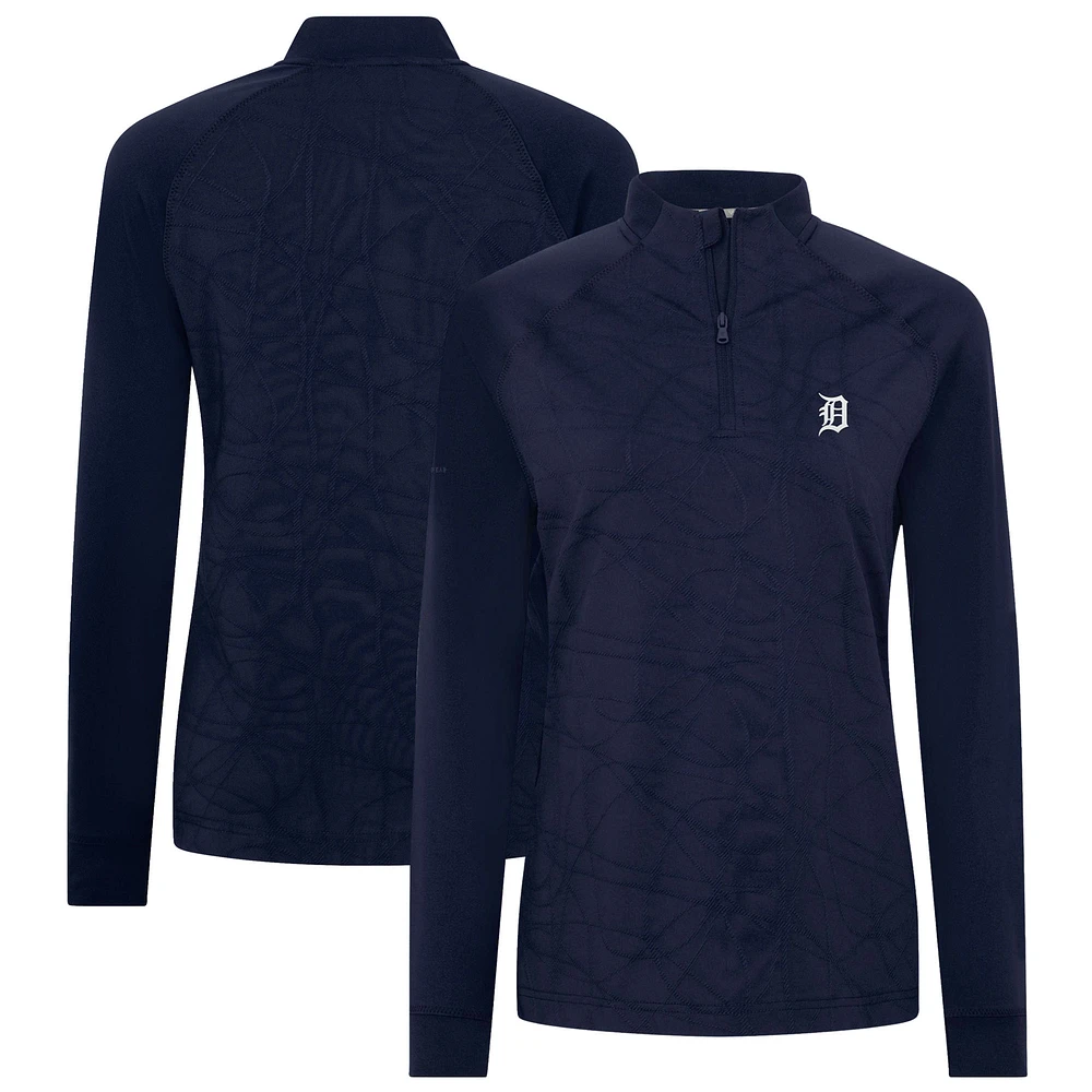 Women's Levelwear Navy Detroit Tigers Amethyst Insignia 2.0 Quarter-Zip Jacket