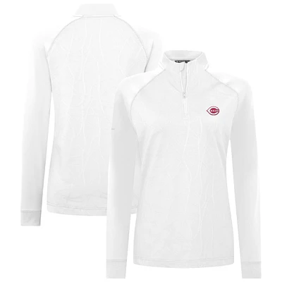Women's Levelwear White Cincinnati Reds Amethyst Insignia 2.0 Quarter-Zip Jacket
