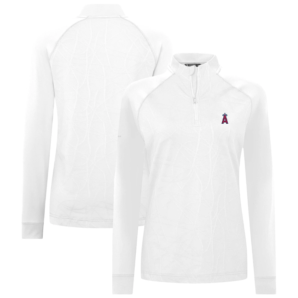 Women's Levelwear White Los Angeles Angels Amethyst Insignia 2.0 Quarter-Zip Jacket