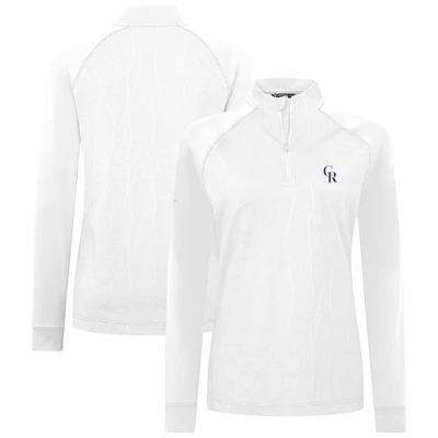 Women's Levelwear White Colorado Rockies Amethyst Insignia 2.0 Quarter-Zip Jacket