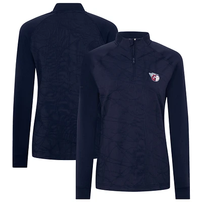 Women's Levelwear Navy Cleveland Guardians Amethyst Insignia 2.0 Quarter-Zip Jacket