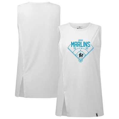 Women's Levelwear White Miami Marlins Influx Home Field Tank Top