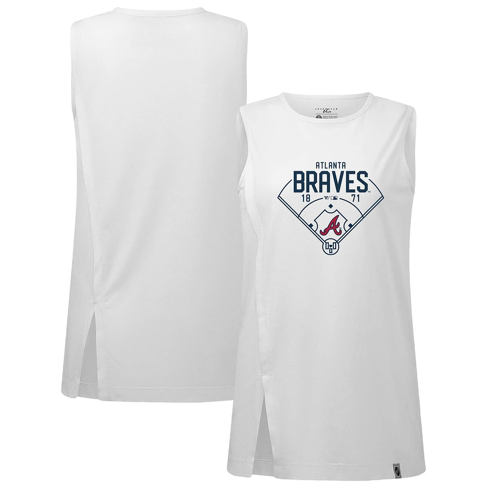 Women's Levelwear White Atlanta Braves Influx Home Field Tank Top