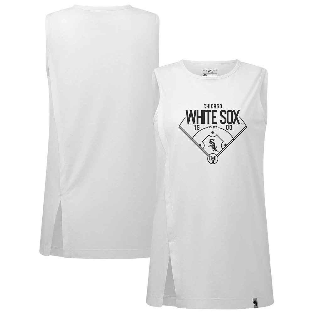 Women's Levelwear White Chicago Sox Influx Home Field Tank Top