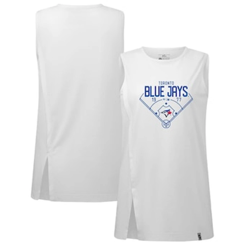 Women's Levelwear White Toronto Blue Jays Influx Home Field Tank Top