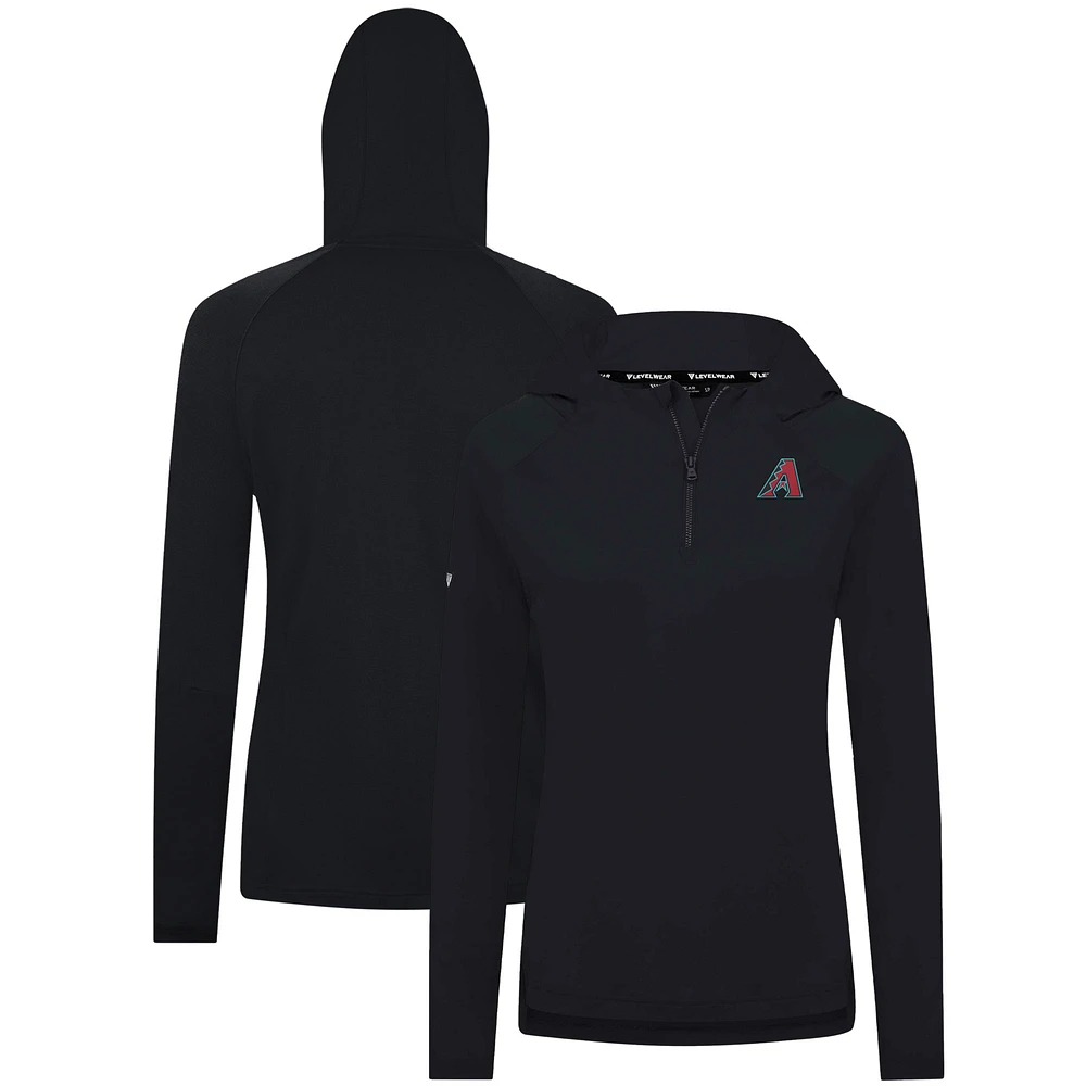 Women's Levelwear Black Arizona Diamondbacks Raven Insignia 2.0 Quarter-Zip Jacket