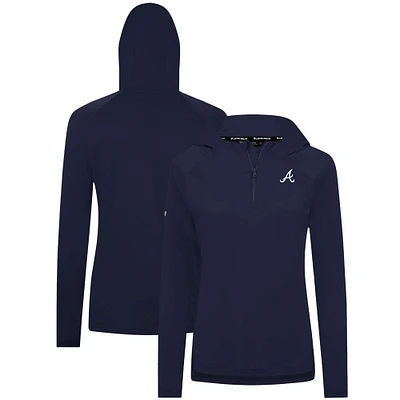 Women's Levelwear Navy Atlanta Braves Raven Insignia 2.0 Quarter-Zip Jacket