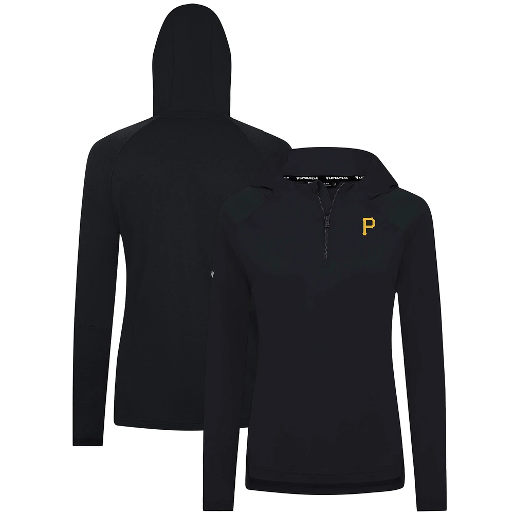 Women's Levelwear Black Pittsburgh Pirates Raven Insignia 2.0 Quarter-Zip Jacket