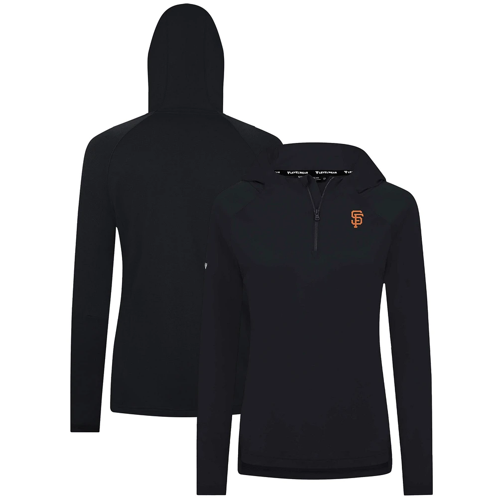 Women's Levelwear Black San Francisco Giants Raven Insignia 2.0 Quarter-Zip Jacket