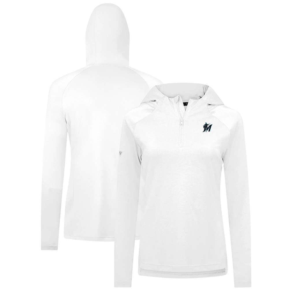 Women's Levelwear White Miami Marlins Raven Insignia 2.0 Quarter-Zip Jacket