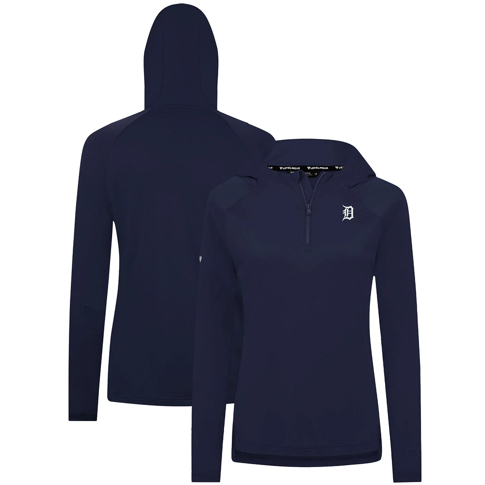 Women's Levelwear Navy Detroit Tigers Raven Insignia 2.0 Quarter-Zip Jacket