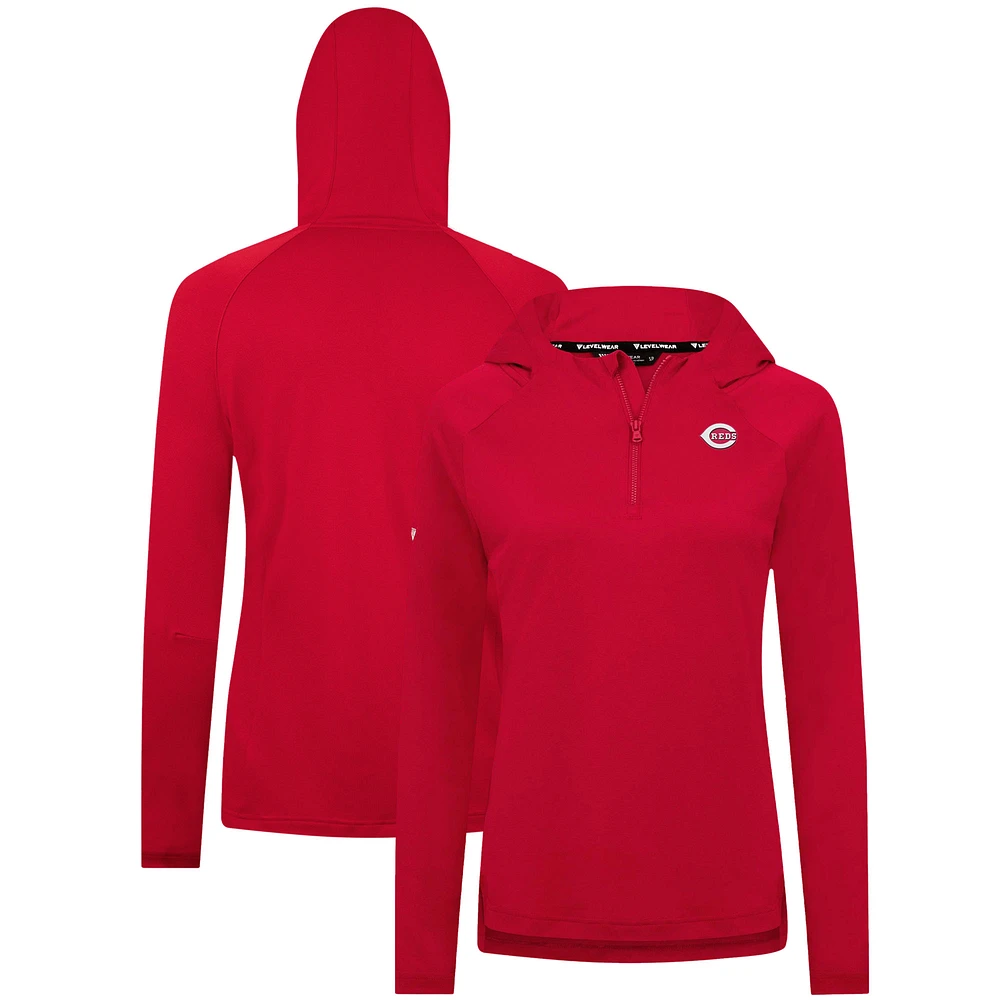 Women's Levelwear Red Cincinnati Reds Raven Insignia 2.0 Quarter-Zip Jacket