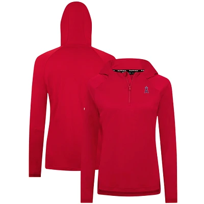 Women's Levelwear Red Los Angeles Angels Raven Insignia 2.0 Quarter-Zip Jacket