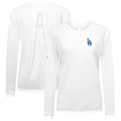 Women's Levelwear White Los Angeles Dodgers Sequoia Primary Logo Long Sleeve T-Shirt