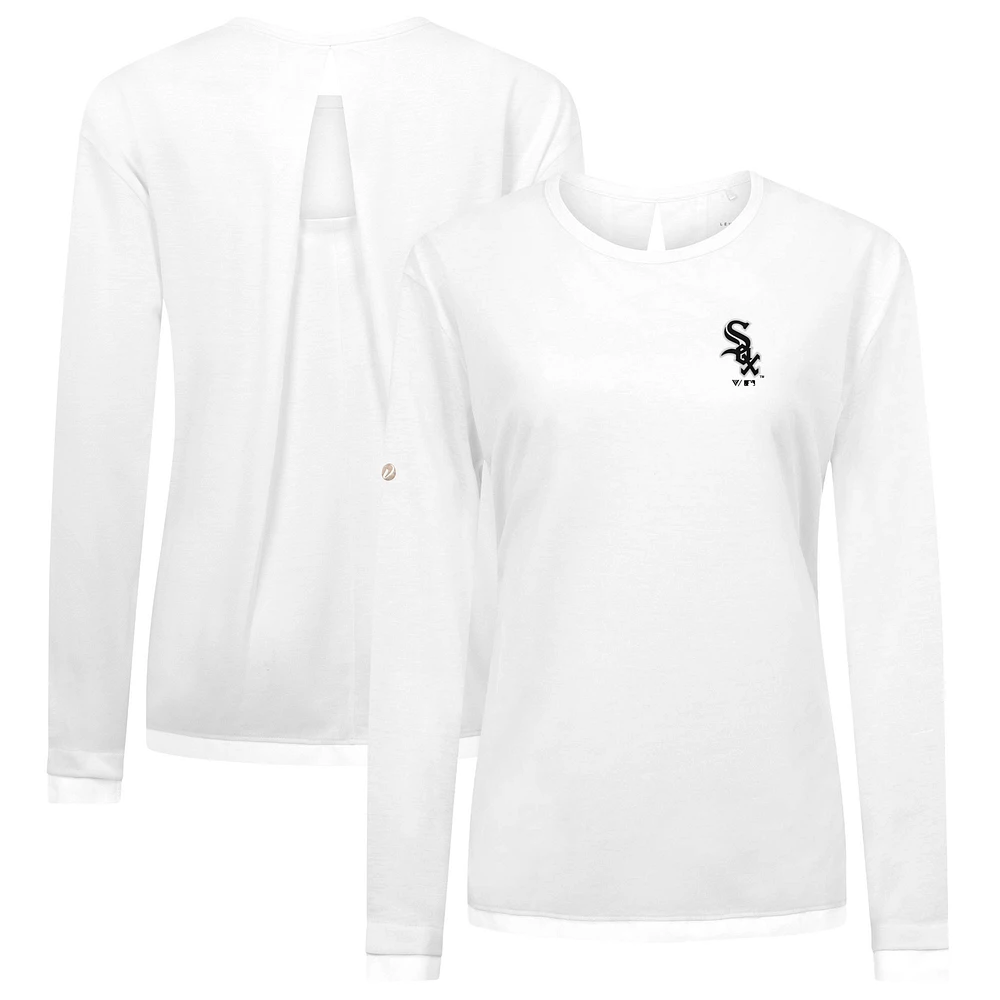 Women's Levelwear White Chicago Sox Sequoia Primary Logo Long Sleeve T-Shirt
