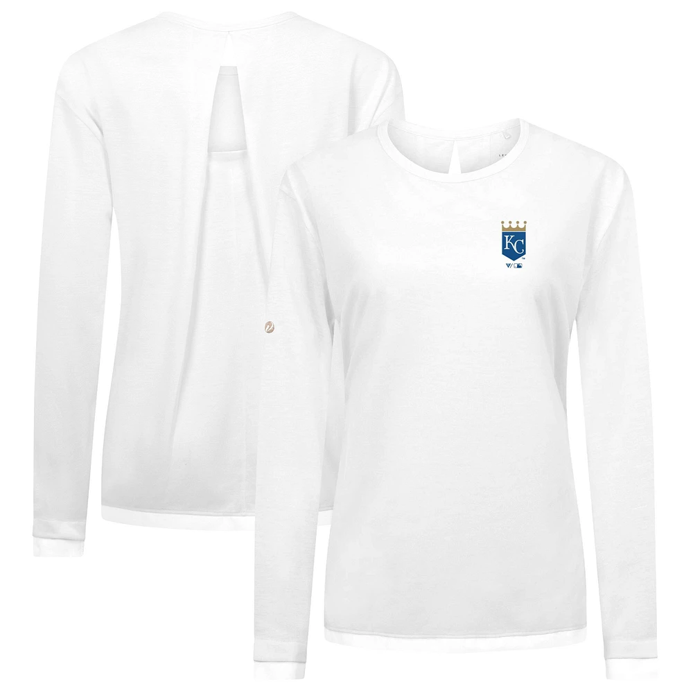 Women's Levelwear White Kansas City Royals Sequoia Primary Logo Long Sleeve T-Shirt