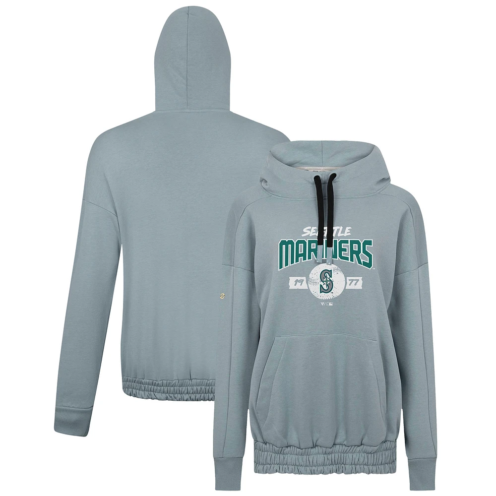 Women's Levelwear Gray Seattle Mariners Waterfall Punch Out Pullover Hoodie
