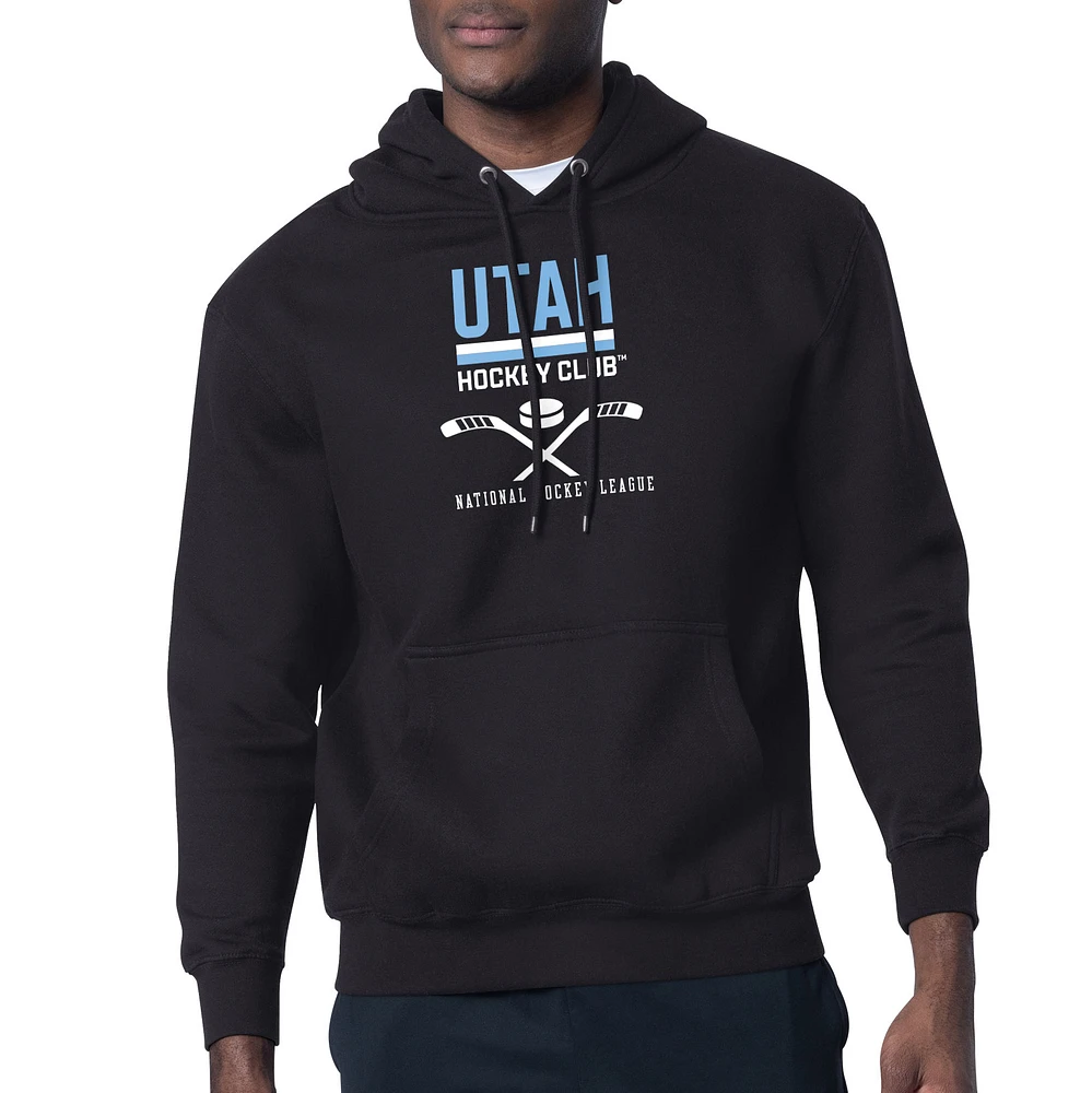 Men's Starter Utah Hockey Club Half Puck Graphic Pullover Hoodie