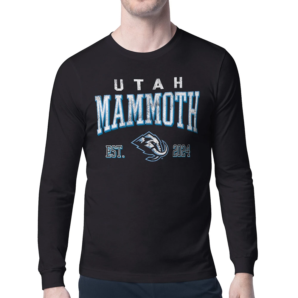 Men's Starter Black Utah Mammoth Retro Graphic Long Sleeve T-Shirt
