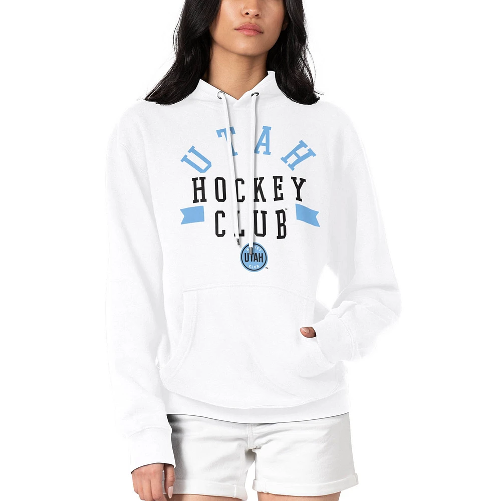 Women's G-III 4Her by Carl Banks White Utah Hockey Club City Graphic Pullover Hoodie