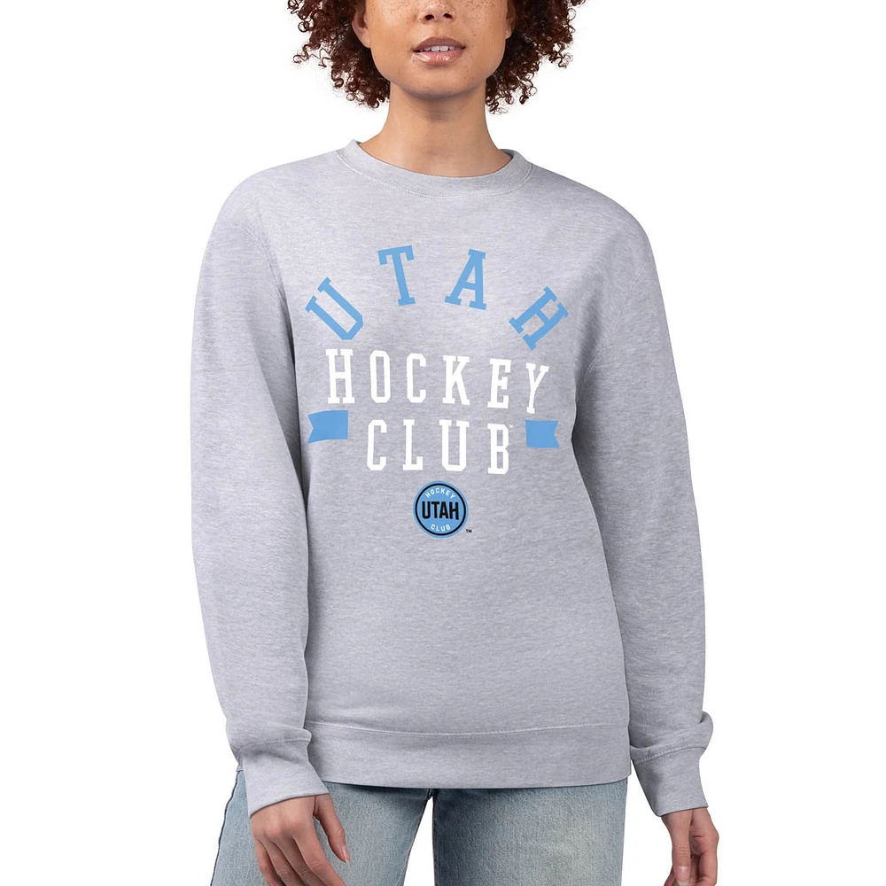 Women's G-III 4Her by Carl Banks Heather Gray Utah Hockey Club City Graphic Pullover Sweatshirt