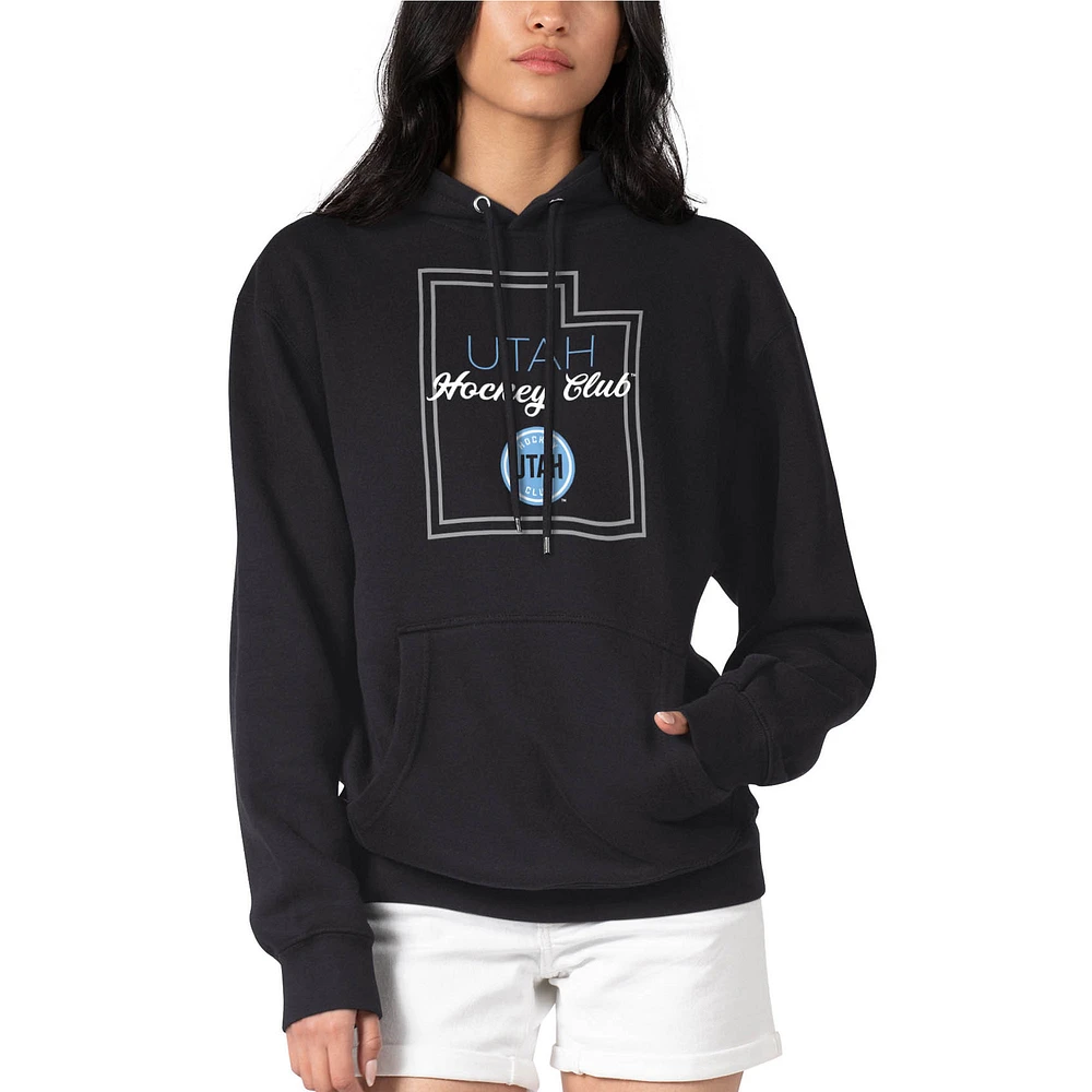 Women's G-III 4Her by Carl Banks Black Utah Hockey Club Shadow State Graphic Pullover Hoodie