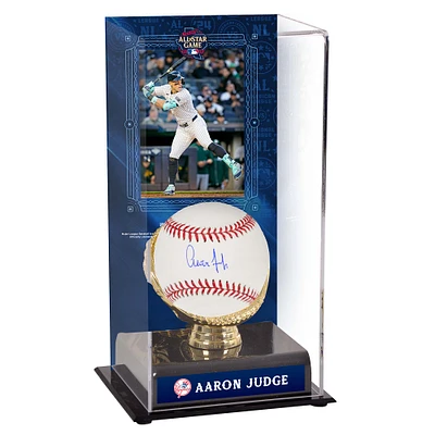 Aaron Judge New York Yankees Autographed 2024 MLB All-Star Game Baseball and 2024 MLB All-Star Sublimated Baseball Display Case with Image
