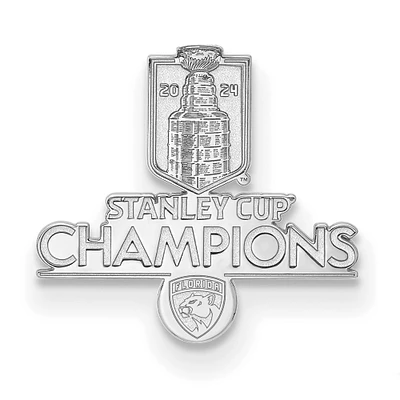 LogoArt Florida Panthers 2024 Stanley Cup Champions Sterling Silver Earrings