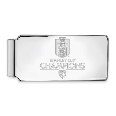LogoArt Florida Panthers 2024 Stanley Cup Champions Sterling Silver Money Clip