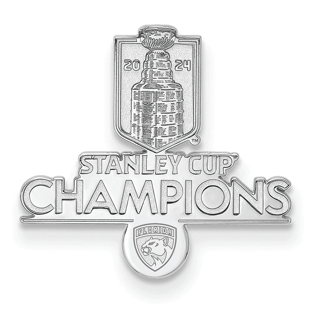 LogoArt Florida Panthers 2024 Stanley Cup Champions Sterling Silver Cufflinks