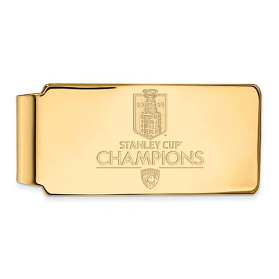 LogoArt Florida Panthers 2024 Stanley Cup Champions Gold Plated Money Clip
