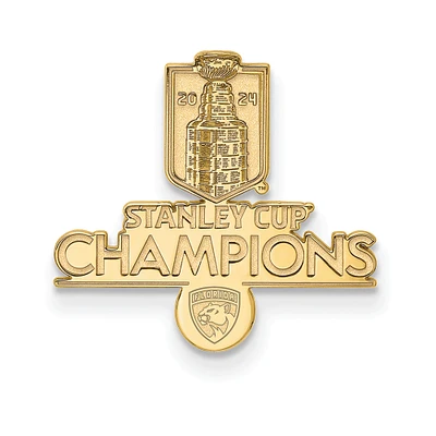 LogoArt Florida Panthers 2024 Stanley Cup Champions Gold Plated Cufflinks