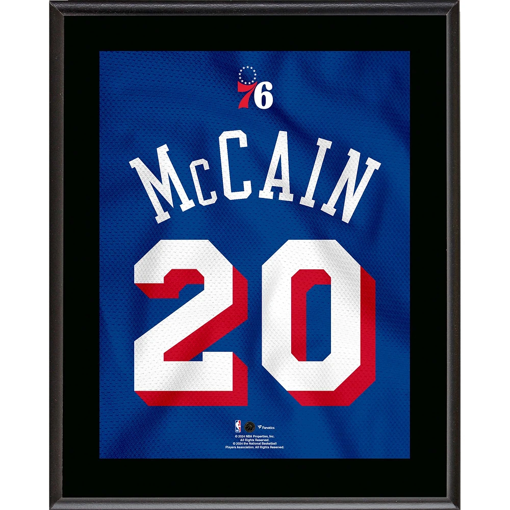 Jared McCain Philadelphia 76ers 10.5" x 13" Jersey Number Sublimated Player Plaque