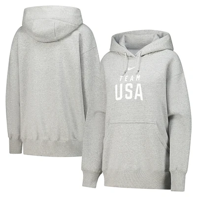 Women's Nike Gray Team USA Phoenix Fleece Pullover Hoodie