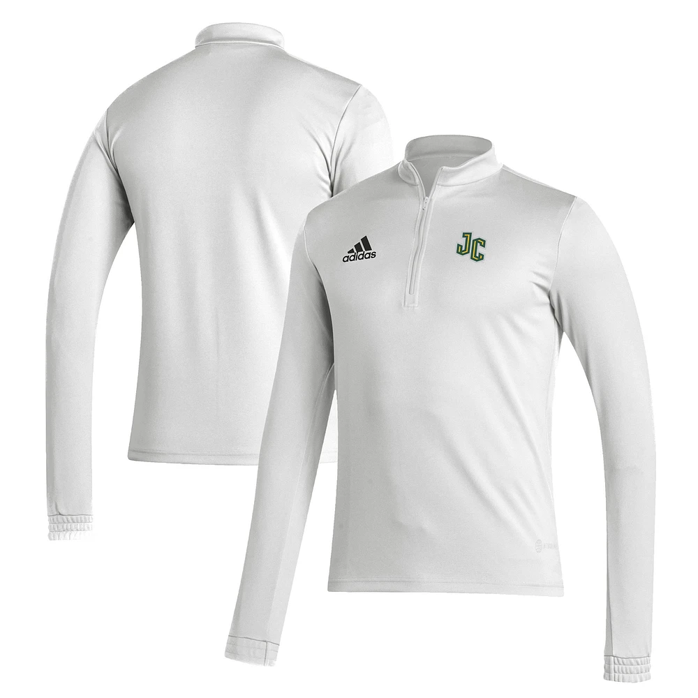 Men's adidas White New Jersey City Gothic Knights Entrada Training AEROREADY Quarter-Zip Jacket
