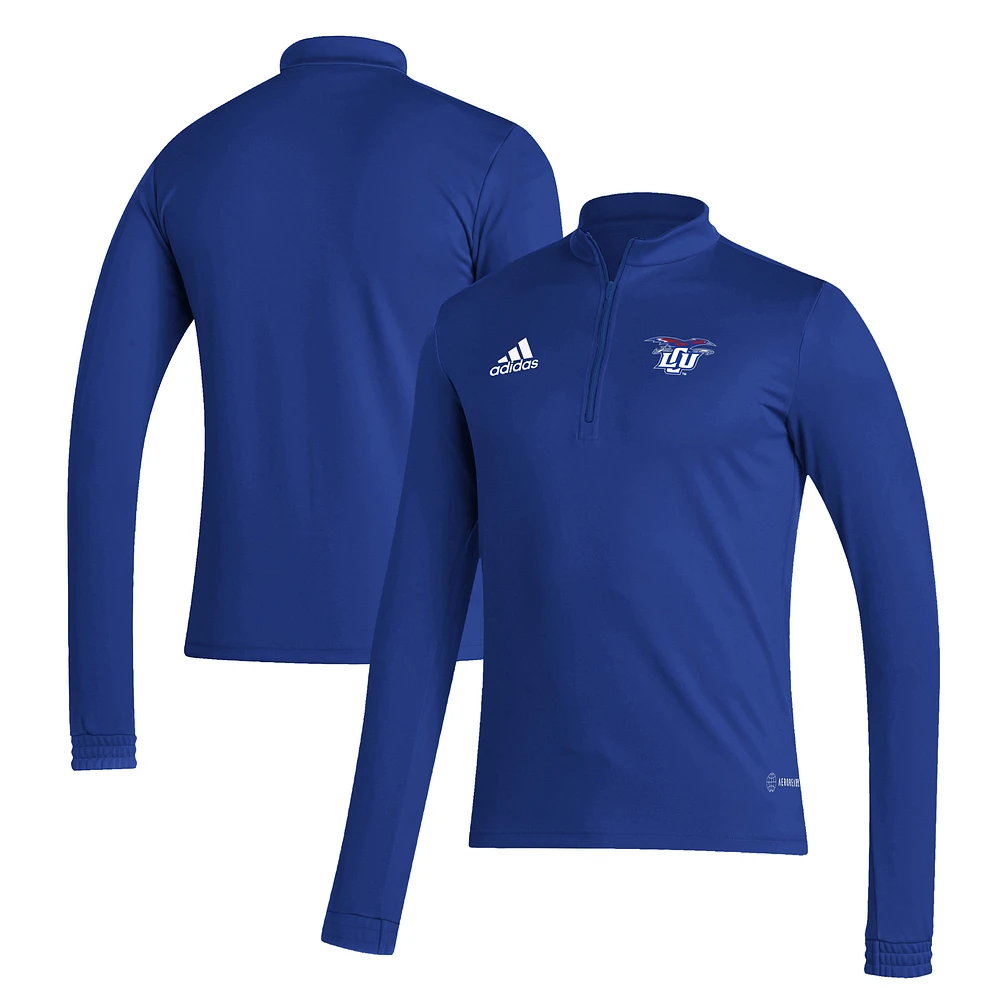 Men's adidas Royal Lubbock Christian Chaparral Entrada Training AEROREADY Quarter-Zip Jacket