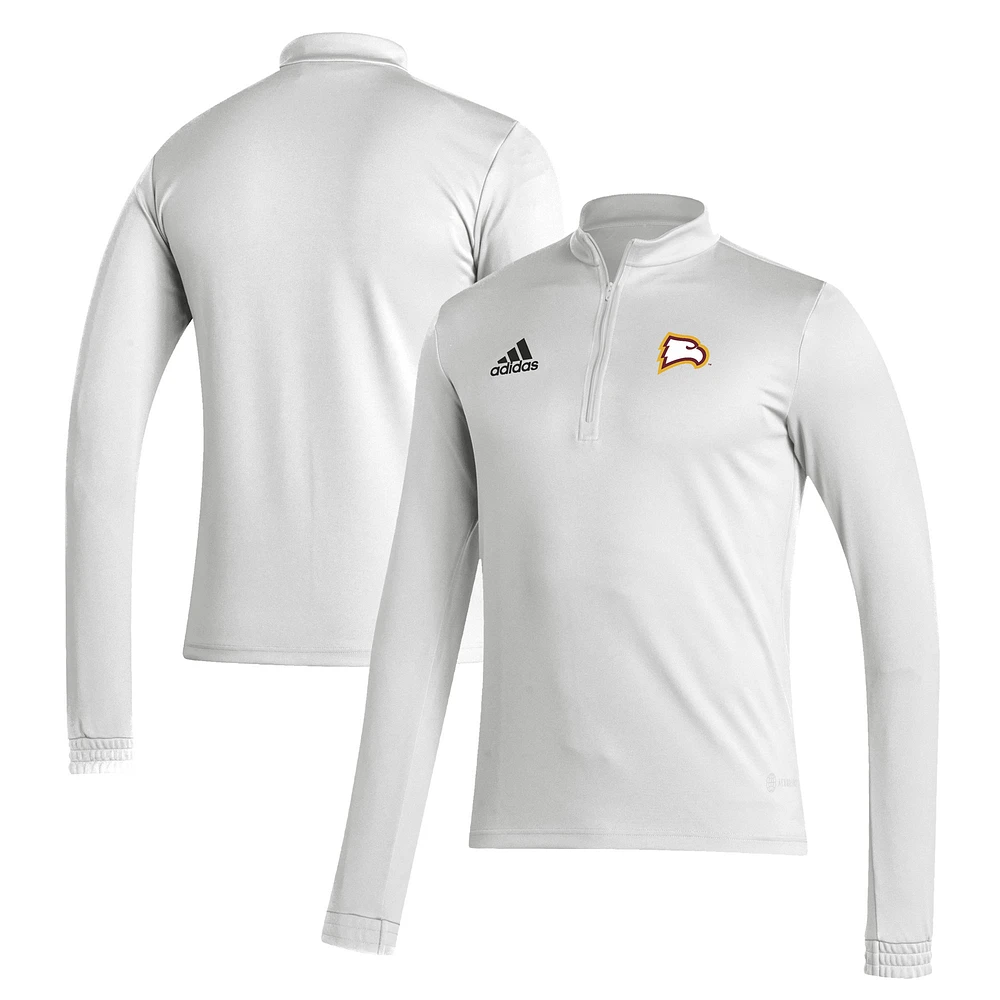Men's adidas White Winthrop Eagles Entrada Training AEROREADY Quarter-Zip Jacket