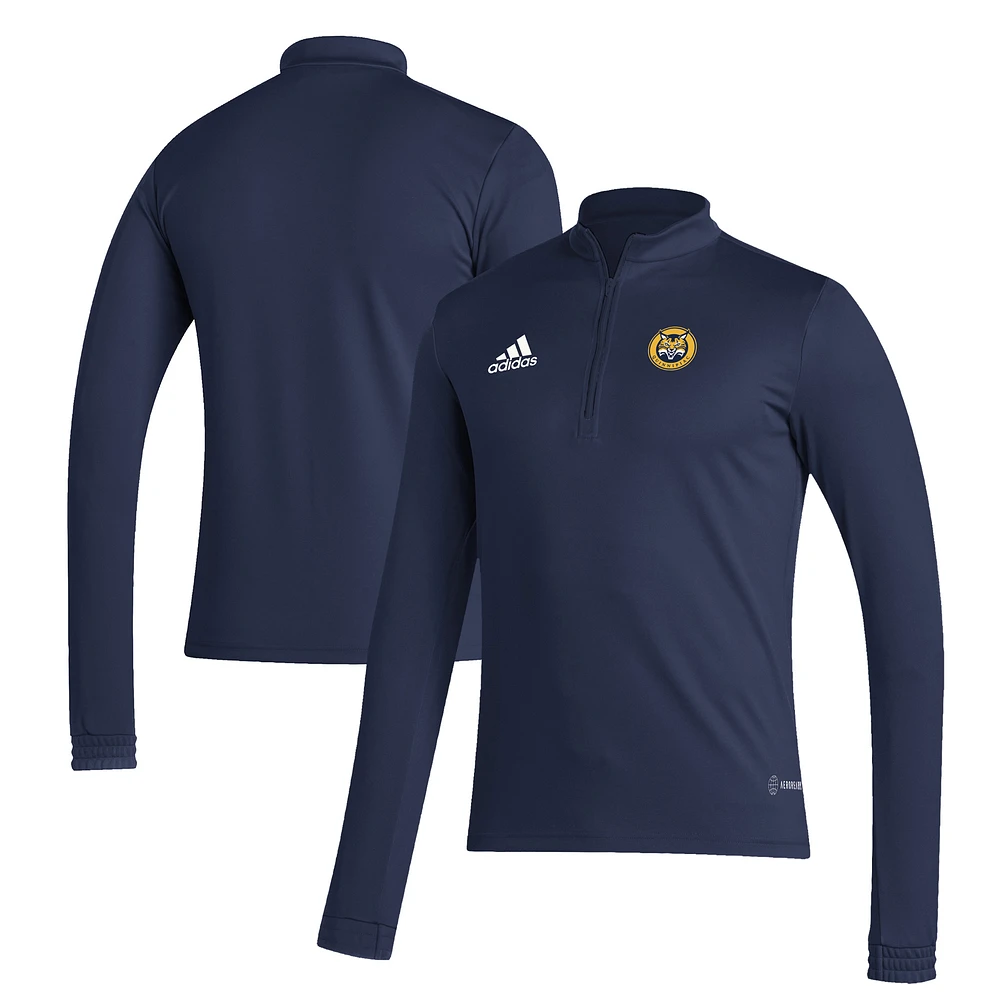 Men's adidas Navy Quinnipiac Bobcats Entrada Training AEROREADY Quarter-Zip Jacket