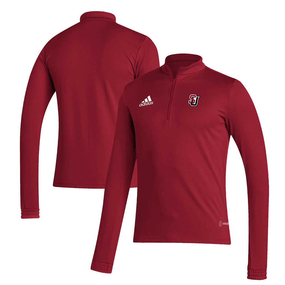 Men's adidas Red Seattle Redhawks Entrada Training AEROREADY Quarter-Zip Jacket