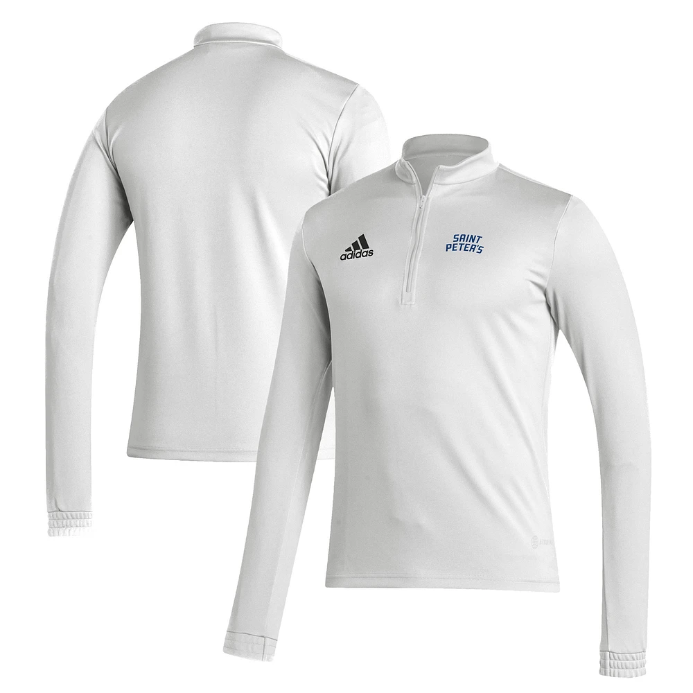 Men's adidas White Saint Peter's Peacocks Entrada Training AEROREADY Quarter-Zip Jacket