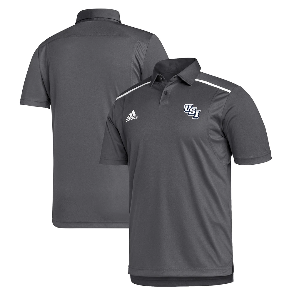 Men's adidas Gray Southern Indiana Screaming Eagles AEROREADY Polo