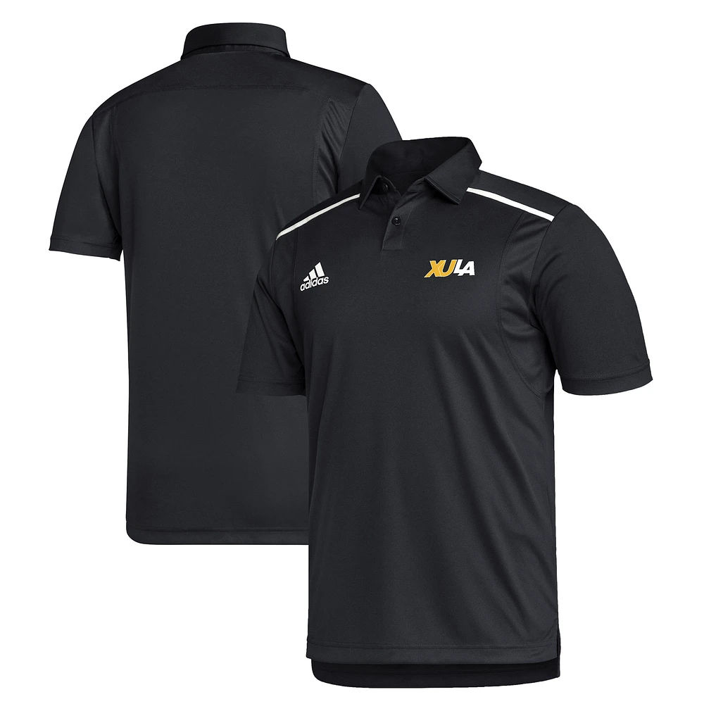 Men's adidas Black Xavier University of Louisiana Gold Rush AEROREADY Polo