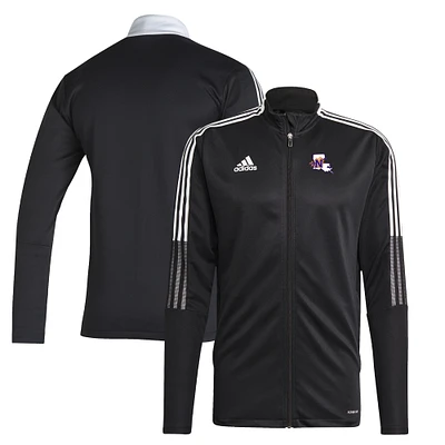 Men's adidas Black Northwestern Wildcats Tiro 21 AEROREADY Full-Zip Track Jacket